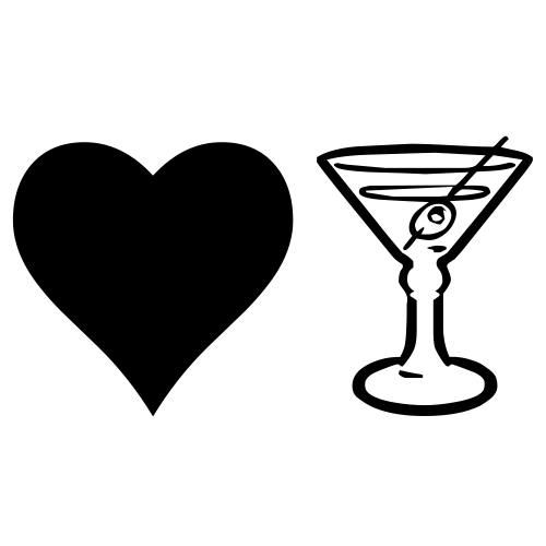 ♥🍸 Emoji Domain black and white Symbola rendering